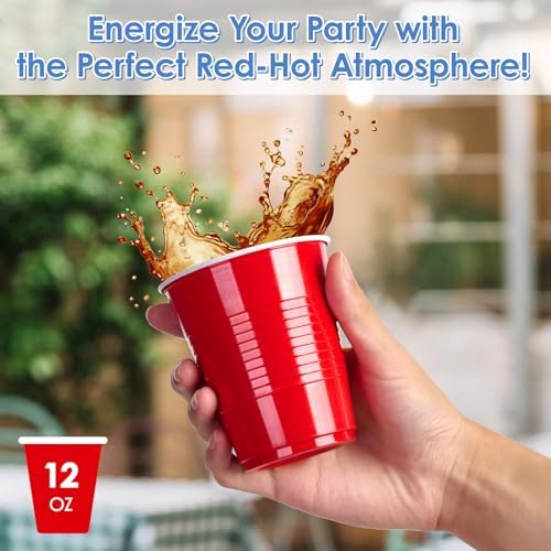 Lilymicky 240 Pack 12 oz Red Party Cups