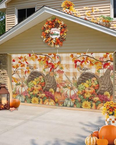 Fall Garage Door Banner Cover 7x8 ft Thanksgiving Decor