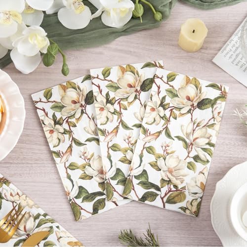 Homlouue Vintage Magnolia Flower Napkins 100PCS