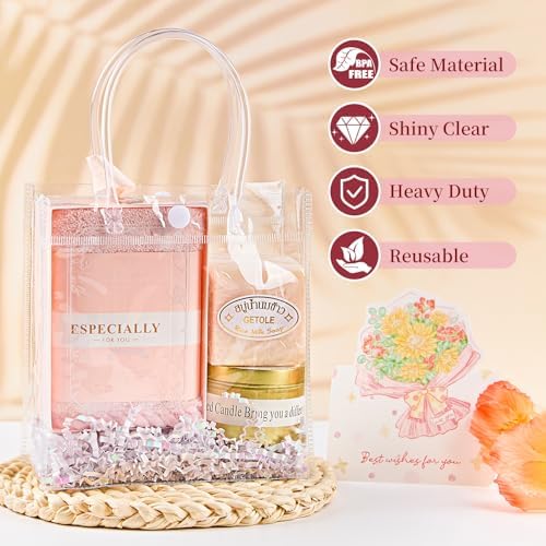 Jutieuo 16 Pack Clear Gift Bags with Handles