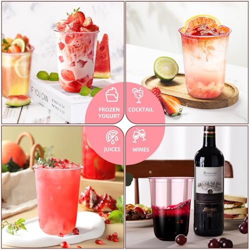 KesaPlan 50 Pcs Pink Plastic Cups 16oz
