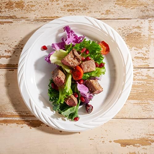 200 Pack White Plastic Dinner Plates 9 Inch