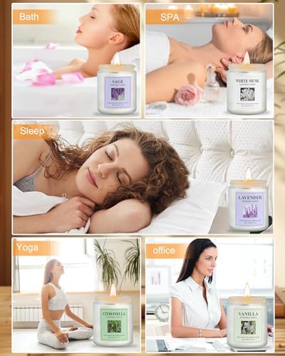Lavender Sage Citronella Aromatherapy Candle Set 4 Pack