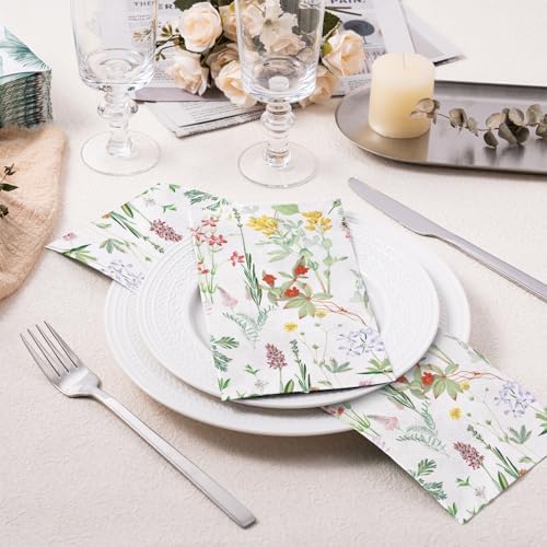 RUSPEPA Wild Flower Paper Napkins 3 Ply 43 x 75 50 Pack