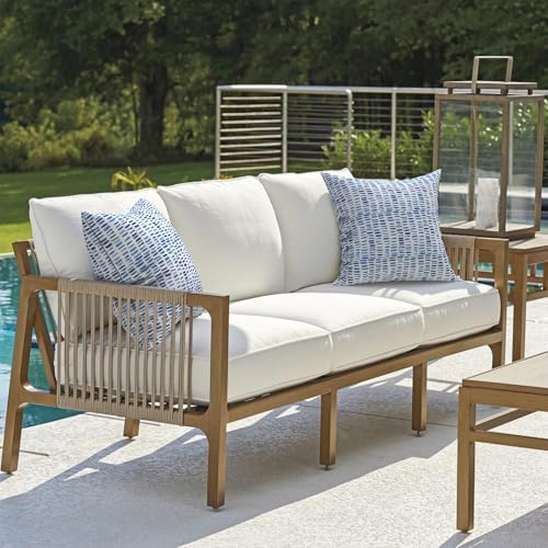 Pack of 2 Waterproof Patio Pillows with Inserts Pebble Blue 18x18 In