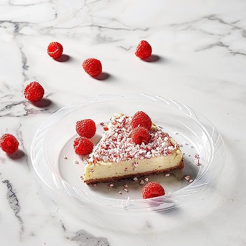 Munfix 200 Clear Plastic Plates Set - 7 Inch Disposable Plates for Parties