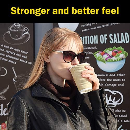 Disposable Paper Coffee Cups with Lids 100 Pack 12 Oz