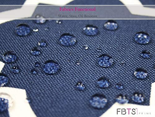Fabritones 2 Pack Navy Paisley Outdoor Throw Pillows with Inserts 18x18 Inch