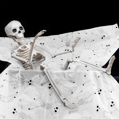 MR FIVE 20 x 28 Black Skeleton Tissue Paper Bulk 30 Sheets