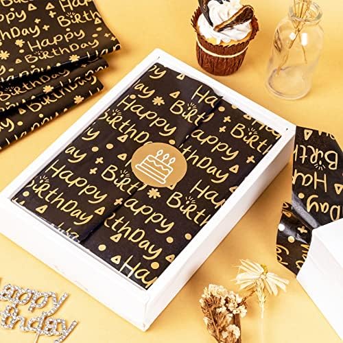 LeZakaa Birthday Tissue Paper 60 Sheets with 30 Cake Stickers