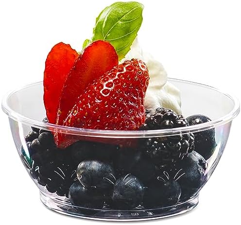 JoyServe Clear Mini Plastic Bowls 50 Pack 6 Oz