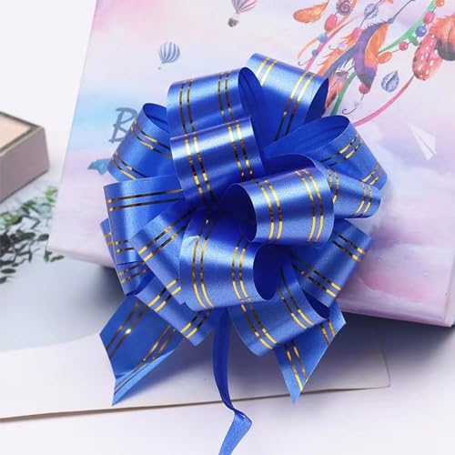 6 Inch Pull Bows for Gift Wrapping 6pcs Dark Blue