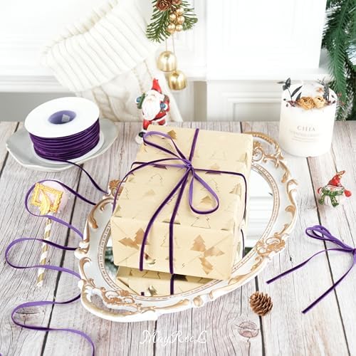 MAYREEL Purple Velvet Ribbon 18 Inch 50 Yards