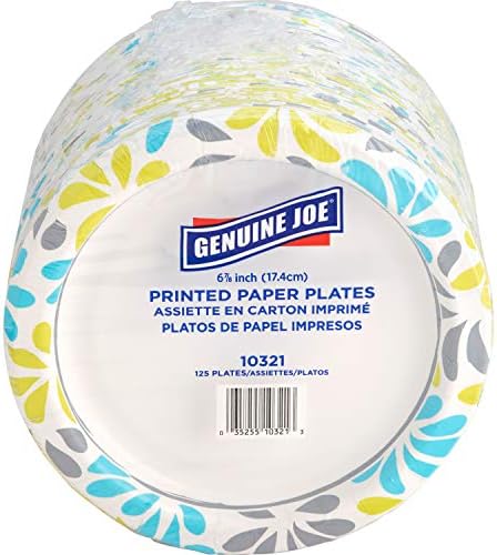 Genuine Joe Printed Paper Plates 7 Inches Pack of 125
