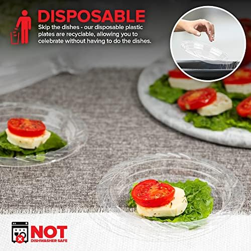 6-inch Clear Plastic Dessert Plates 120 Pack