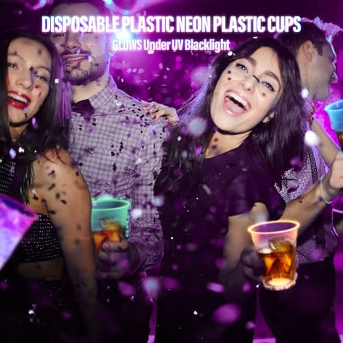 KesaPlan 120 Piece Neon Glow Cups 12 OZ