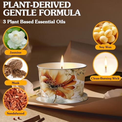 3-Pack Aromatherapy Candle Set Travel Size Jasmine Musk Sandalwood