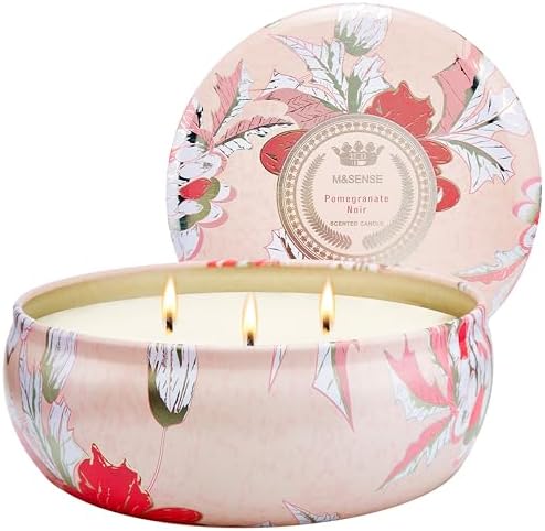 MSENSE Soy Scented Candles with 3 Wicks 12oz 40 Hours Burn