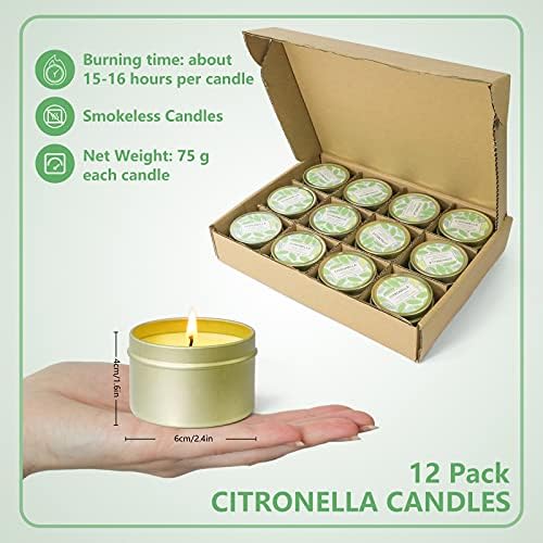 STRN Citronella Scented Candles Outdoor 12 Pack