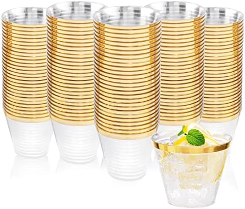Ciaell 300PCS Gold Plastic Cups for Party and Wedding