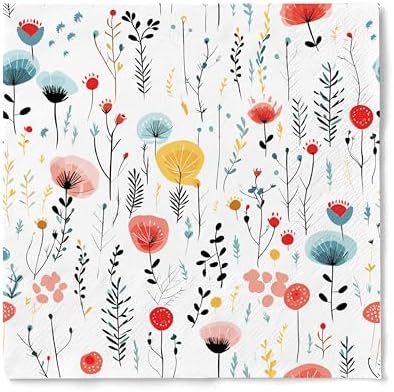 20 pcs Premium 3-Ply Floral Paper Napkins