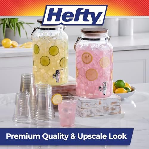 Hefty Party Perfect Clear Plastic Cups 28 Count 18 Ounce