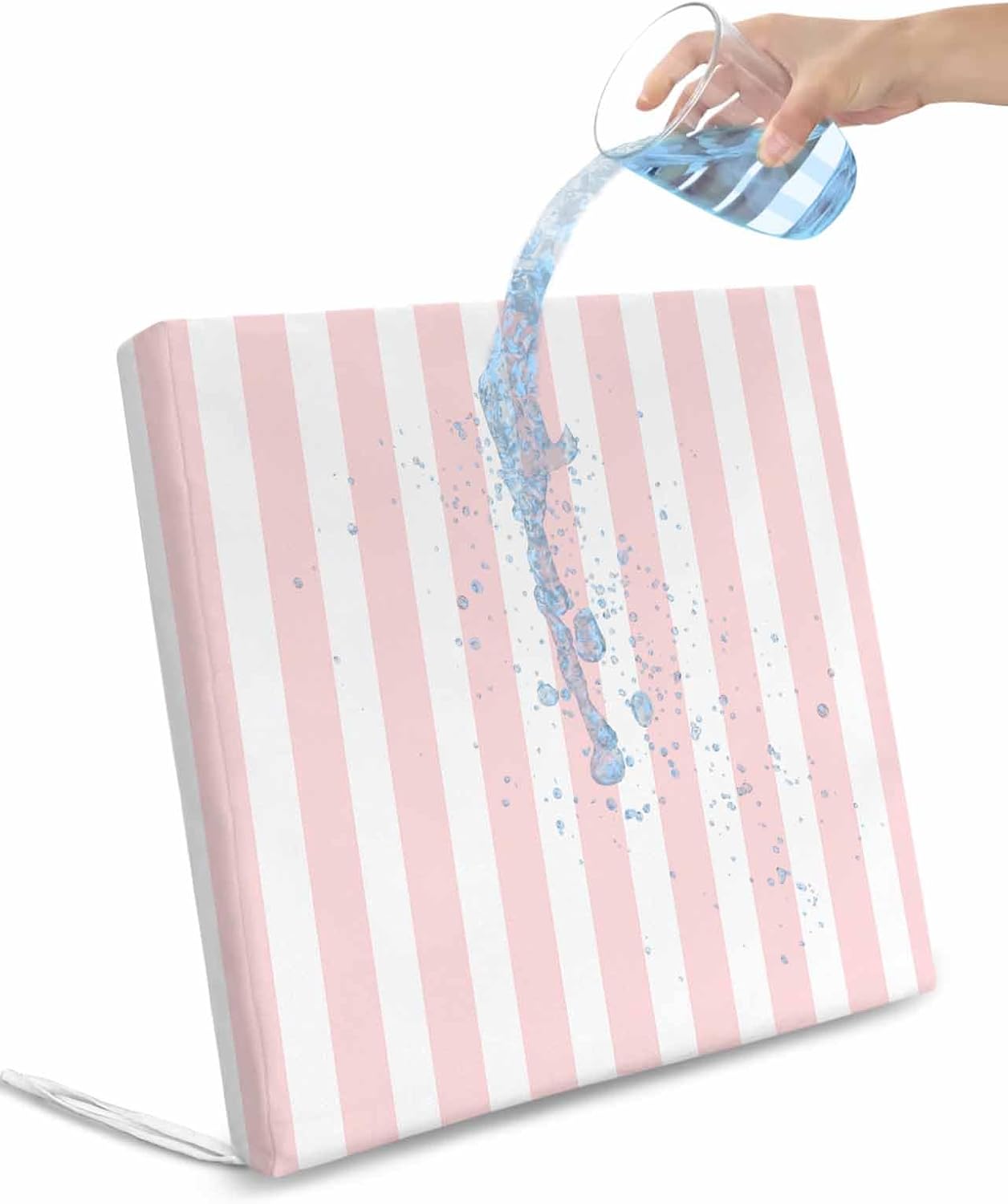 Pink Striped Outdoor Cushion Covers Set of 2 - Waterproof Slipcover