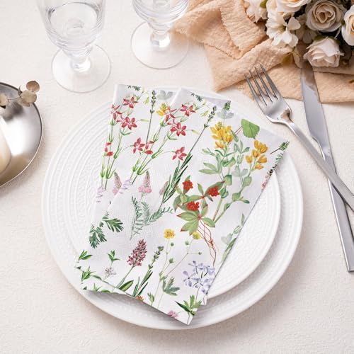RUSPEPA Wild Flower Paper Napkins 3 Ply 43 x 75 50 Pack