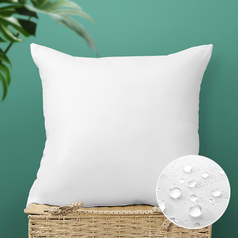 OTOSTAR Outdoor Throw Pillow Inserts 16x16 Inches White