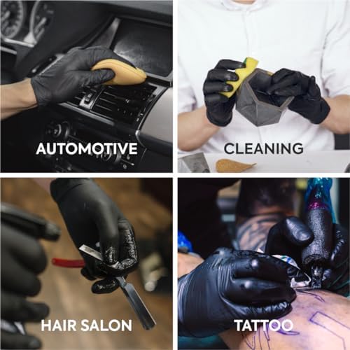RADGER Premium Black Nitrile Gloves 4 Mil Thick