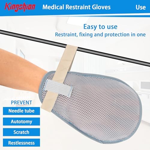 2PCS Anti-Scratch Restraint Gloves for Elderly Use