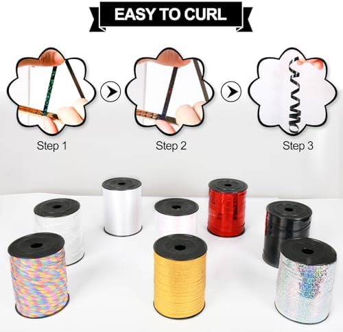 500 Yard Black Shiny Curling Ribbon for Gift Wrapping