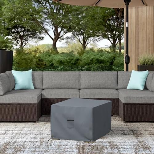 Covers All Outdoor Ottoman Cover Gray 23x23x18