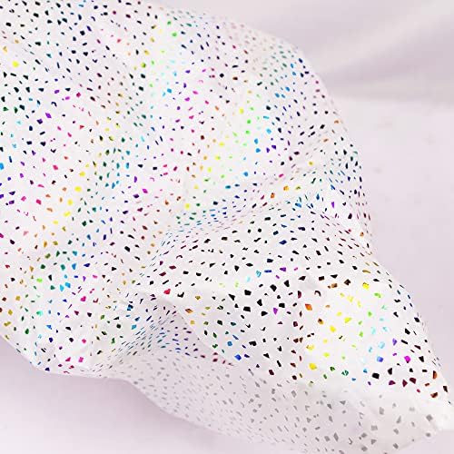 MR FIVE 10 Sheets 20x28 Rainbow Glitter Tissue Paper for Gift Wrapping