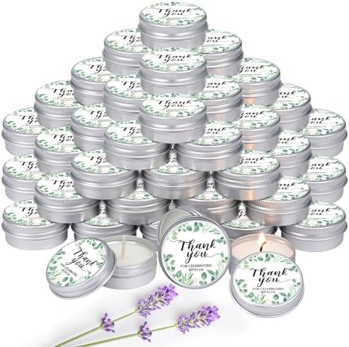 MTLEE 50 Pcs Eucalyptus Scented Candles Baby Shower Favor Gift Set