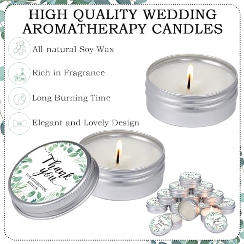MTLEE 50 Pcs Eucalyptus Scented Candles Baby Shower Favor Gift Set
