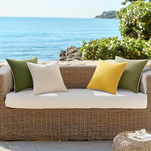 MIULEE Pack of 2 Waterproof Throw Pillow Covers Yellow