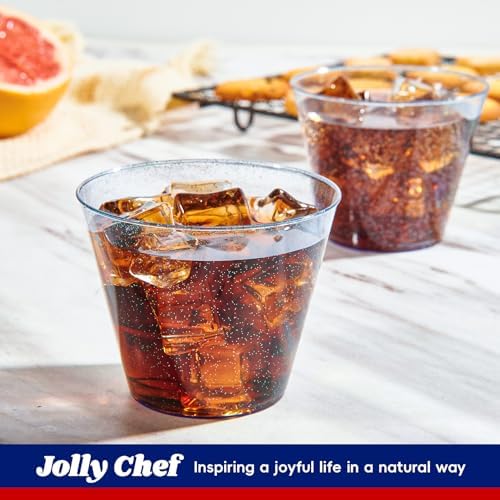 JOLLY CHEF 100 Pack 9 oz Blue Glitter Cups