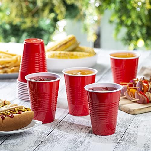Comfy Package 240 Count Disposable Red Cups 16 oz