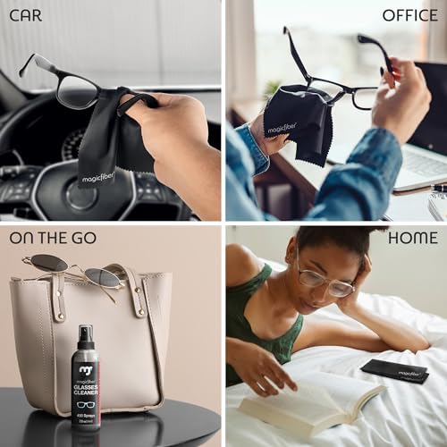 MagicFiber Glasses Cleaner Kit - 2 Sprays 2 Cloths