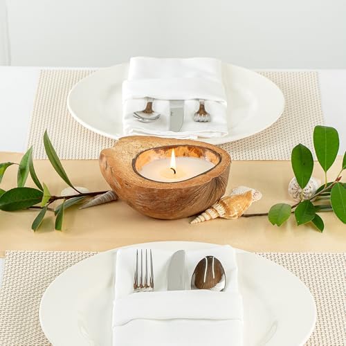 Restaurantware Coconut Shell Candle with Mango Scent