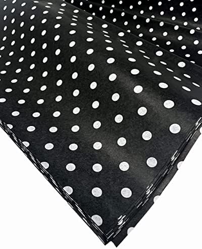 15x20 Inch Black Polka Dot Tissue Paper 10 Sheets