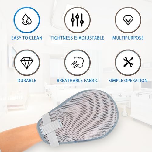 2PCS Anti-Scratch Restraint Gloves for Elderly Use