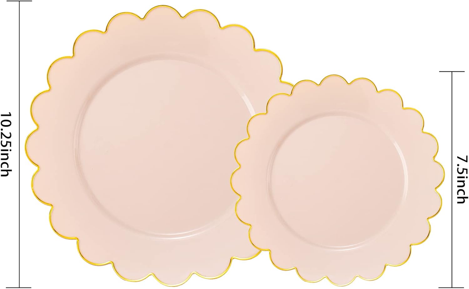 LIYH 60 Pcs Pink Gold Plastic Plate Set