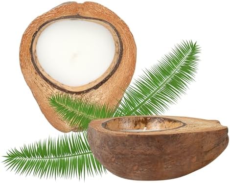 Restaurantware Coconut Shell Candle with Mango Scent