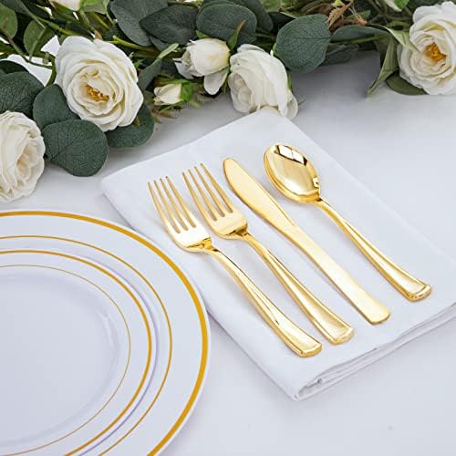 WDF 180 Piece Gold Plastic Cutlery Set
