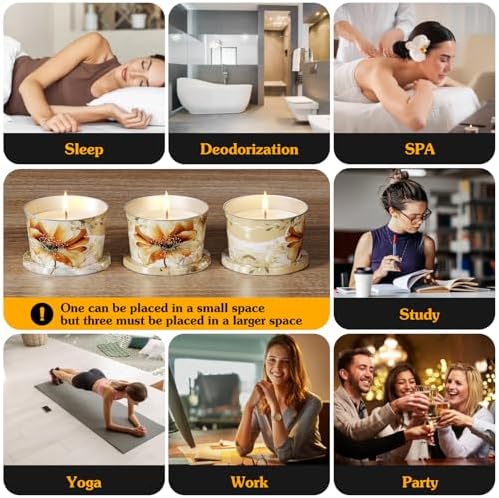 3-Pack Aromatherapy Candle Set Travel Size Jasmine Musk Sandalwood