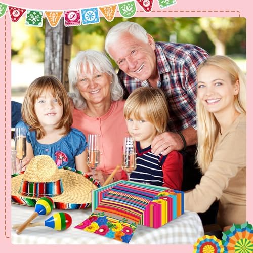 100PCS Mexican Fiesta Paper Napkins for Bathroom 3 Ply