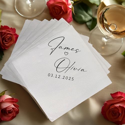 Personalized Napkins For Weddings Mr Mrs Custom 4 Pack