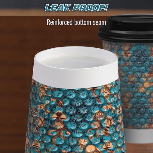 Qunclay Disposable Paper Coffee Cups with Lids 12 oz